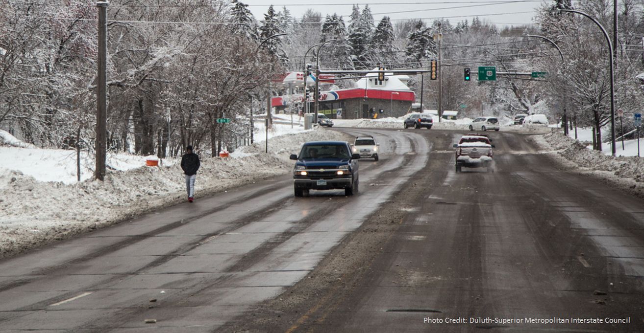 A winter view of 6th Avenue East in Duluth